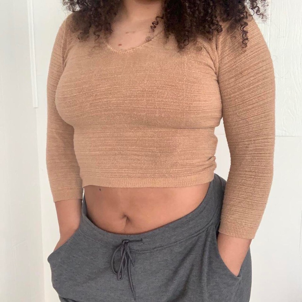 Vintage cropped tan sweater
